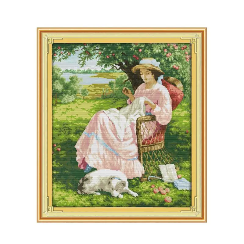 Women Bags Under 100 - Die Frau unter einem Apfelbaum Kreuzstichset