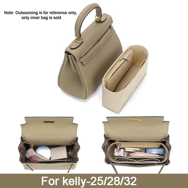 Women Bags Hermes - Filzstoff-Einsatzbeutel-Organizer für Hermes Kelly Bag 25