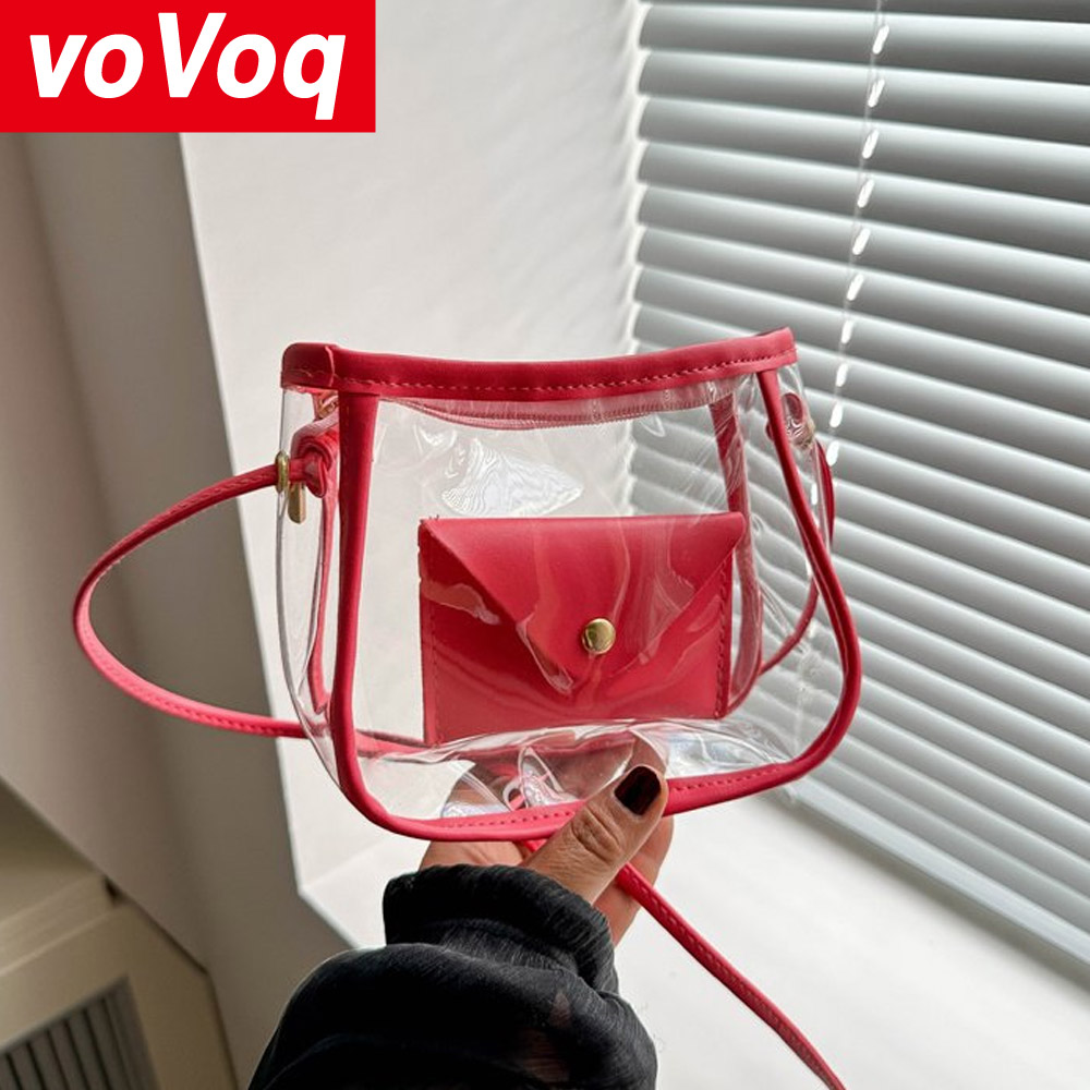 Women Bags Max - 2025, neue Produkteinführung, transparente Comspot-Tasche, weiß,