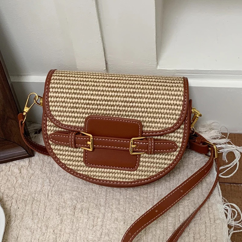 Women Bags Max - Englischer Stil Mini-Strohsatteltaschen für Damen –
