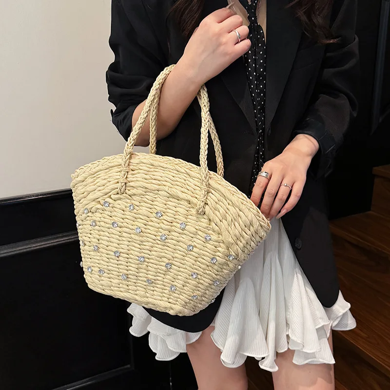 Straw Woven Diamond High Quali – Women Bags Branded Sale Bewertung und Preis